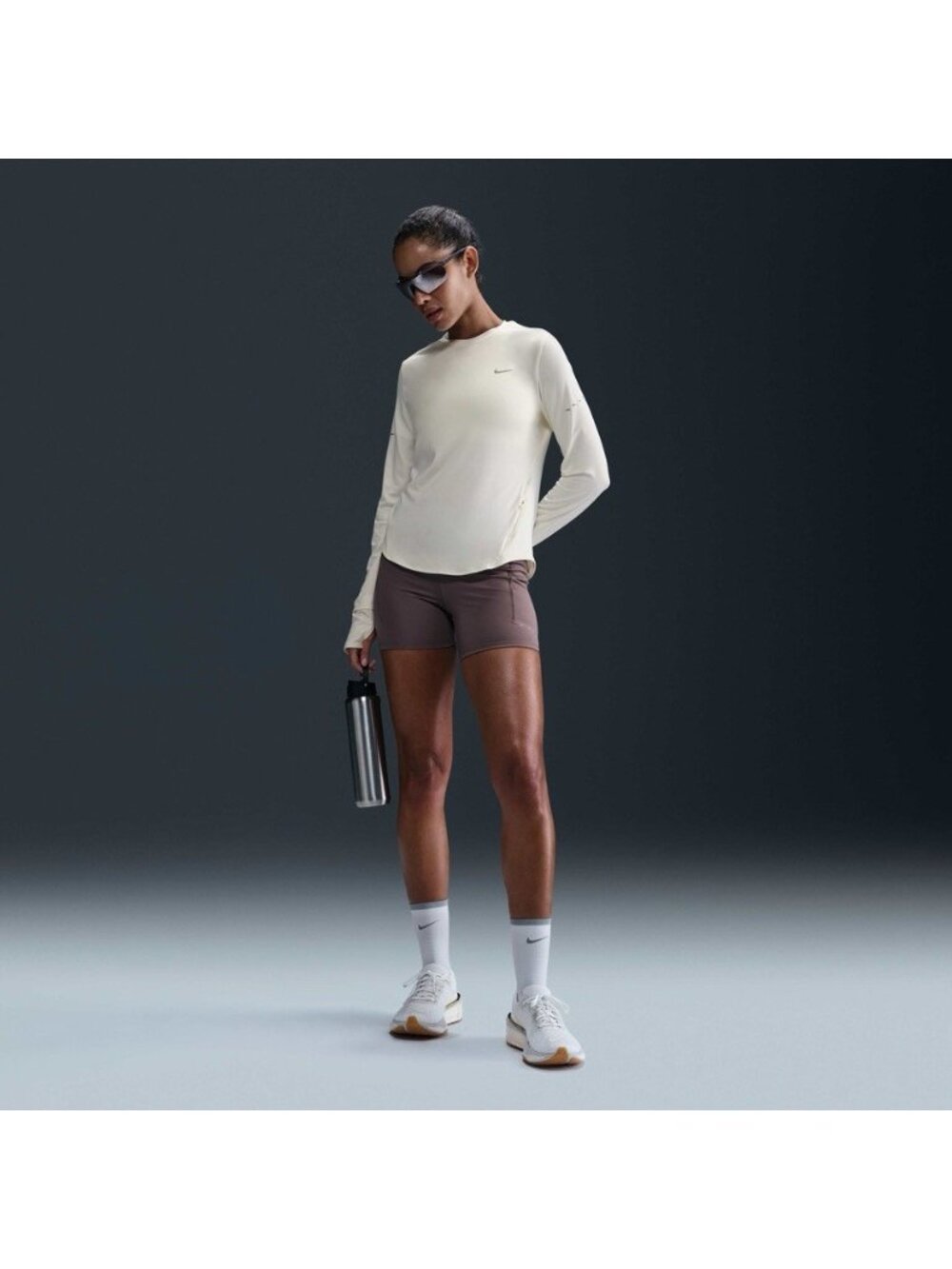 Nike Swift Women's Dri-FIT UV Long-Sleeve Crew-Neck Running Top White (XL)